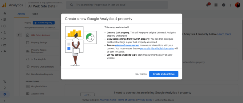 Google Analytics 4, Create a New Google Analytics 4 Property
